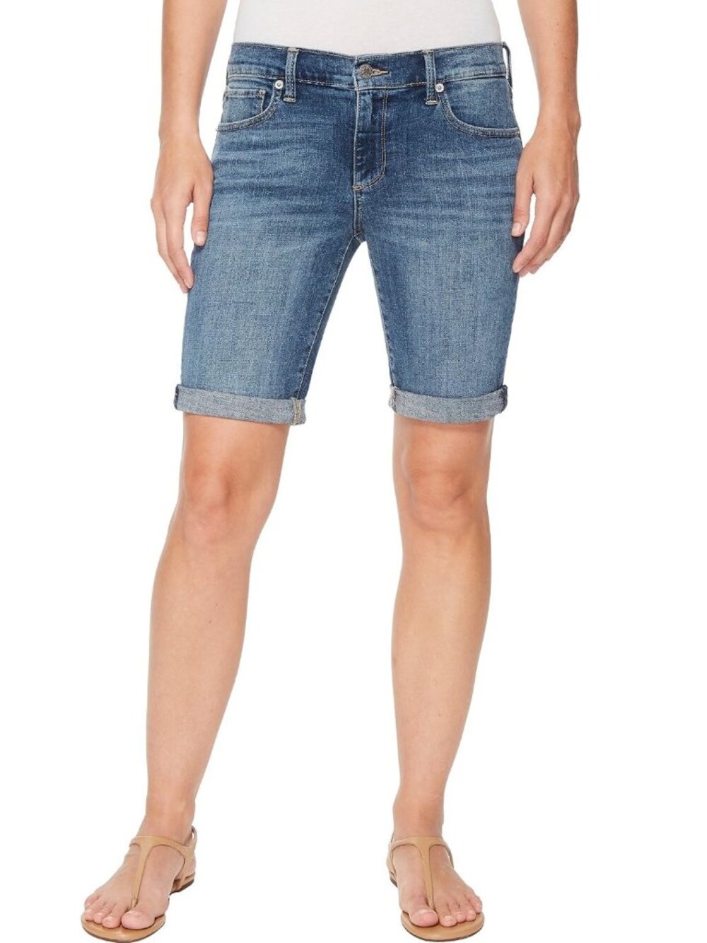 2/$30 Lucky Brand The Bermuda Jean Short Mid Rise Sunbeam 12/ 31 #A4432